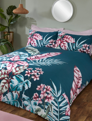 sleepdown-large-tropical-leaf-duvet-set-in-teal-home-george-at-asda