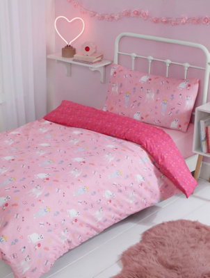 Sleepdown Playful Kittens Pink Duvet Set Single Home at ASDA