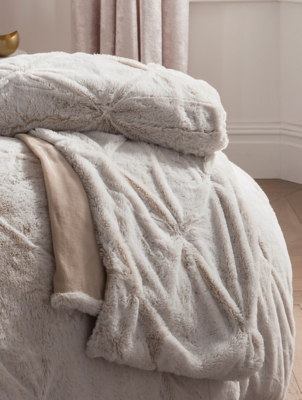 Sleepdown Rouched Faux Fur Throw Home at ASDA