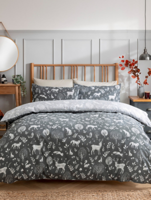 Sleepdown Woodland Animals Duvet Set in Grey Home at ASDA
