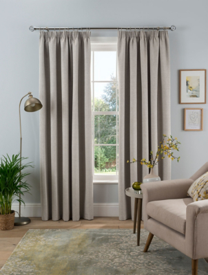 Sleepdown Textured Rib Weave Pencil Pleat Blackout Lined Curtains Thermal Insulated for Bedroom and Living Room 46 x 72 Inch Blush 2 Panels