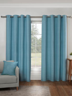 Sleepdown Textured Print Eyelet Curtains in Duck Egg | Home | George at ...
