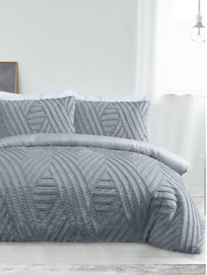 Sleepdown Tufted Diamond Duvet Set Home at ASDA