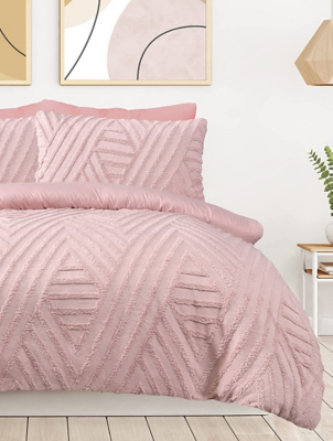 Sleepdown Tufted Diamond Duvet Set Home at ASDA