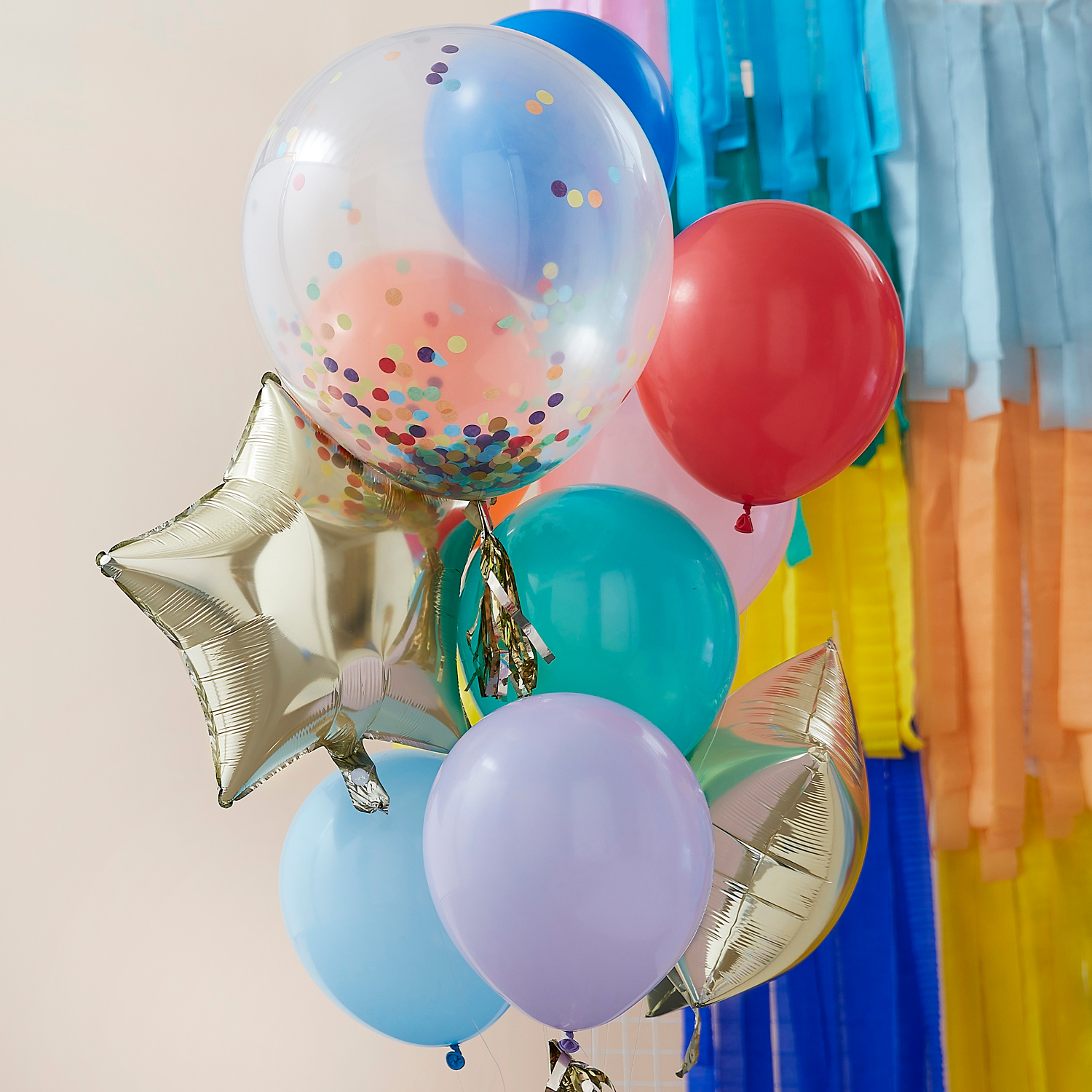 George Multi Ginger Ray Rainbow Party Mixed Balloon Bundle
