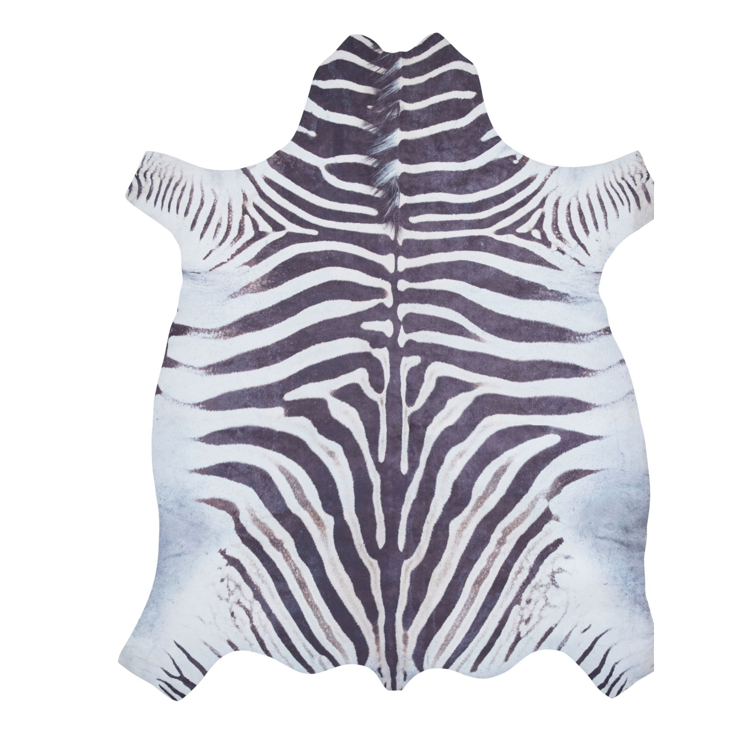 George Black & White Think Rugs Faux Zebra Print Rug