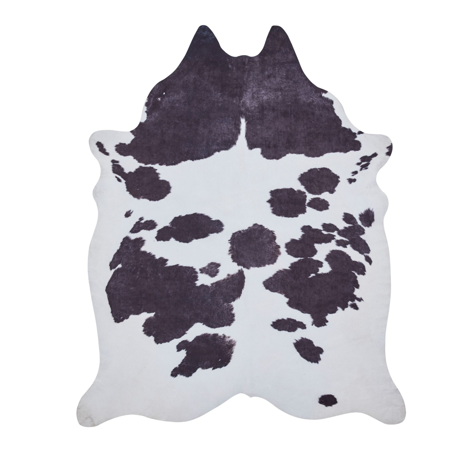 George Black & White Think Rugs Faux Cow Print Rug