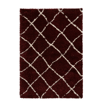 Think Rugs Scandi Berber Red/Cream Rectangle 200 x 290cm Polypropylene Berber G257, Blue