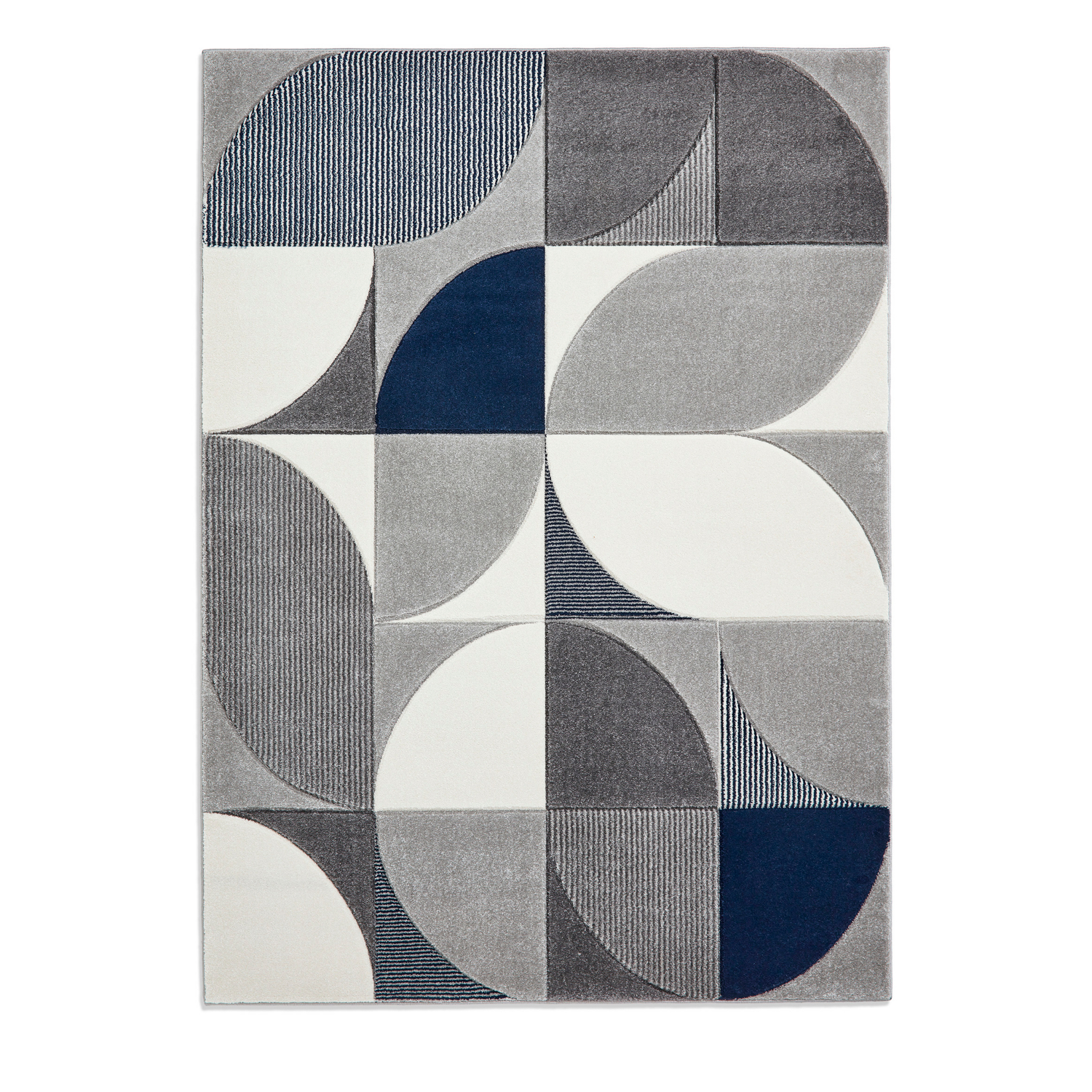 George Blue Think Rugs Matrix Modern Hand Carved Rug
