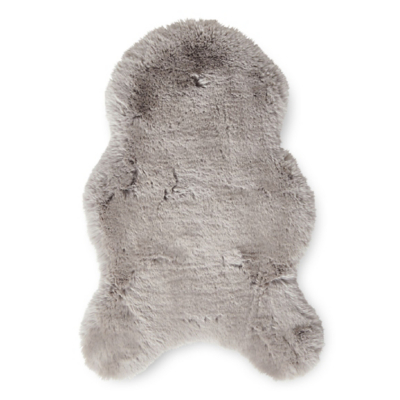 Think Rugs Super Teddy Silver Rectangle 060 x 090cm Polyester Plain Shaggy Single Sheepskin, Green