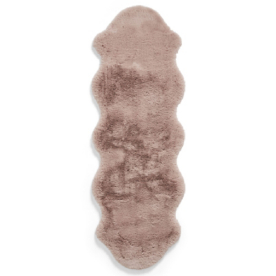 Think Rugs Rose Teddy Luxury Super Soft Pelt Shape Runner