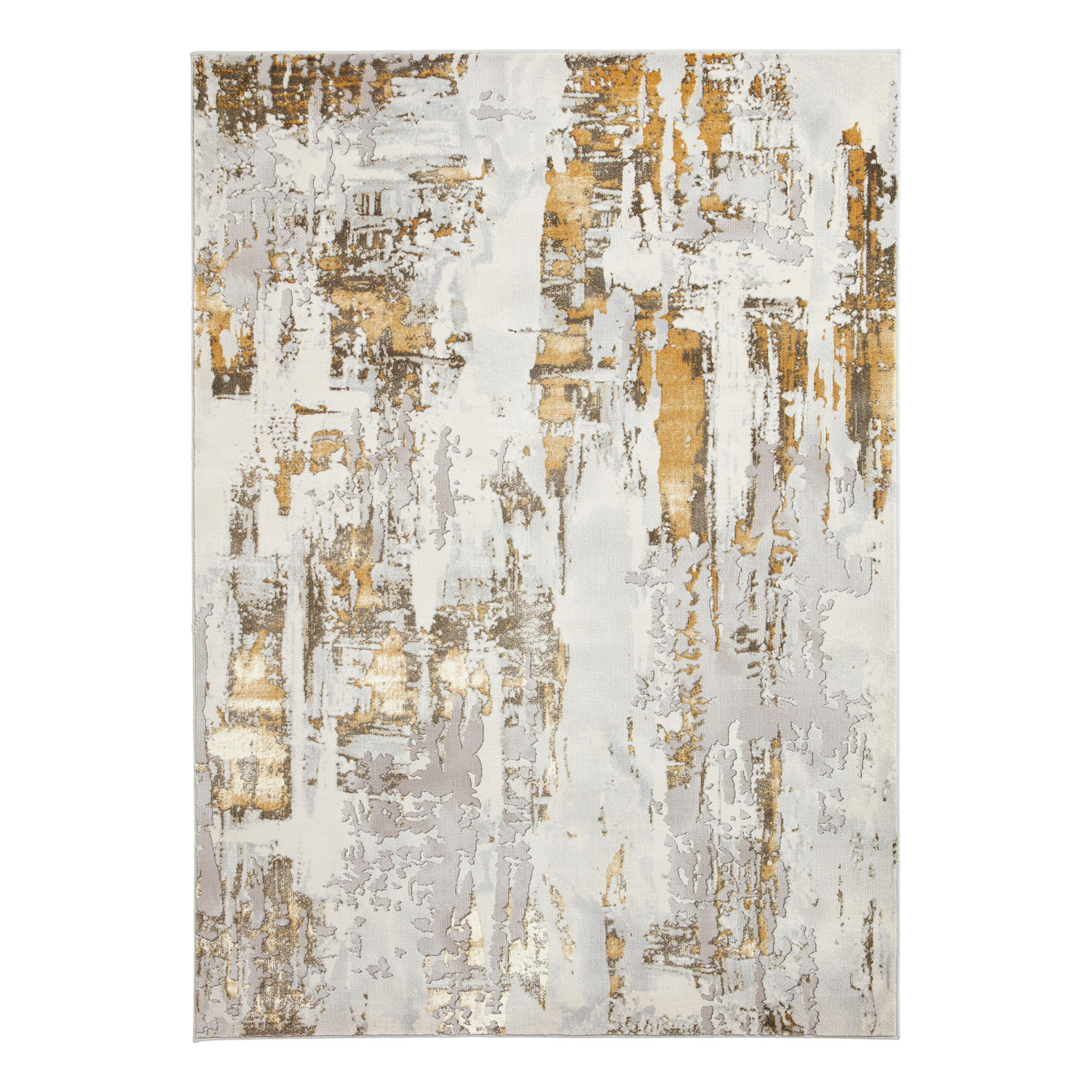 George Gold Think Rugs Apollo Distressed Metallic Rug