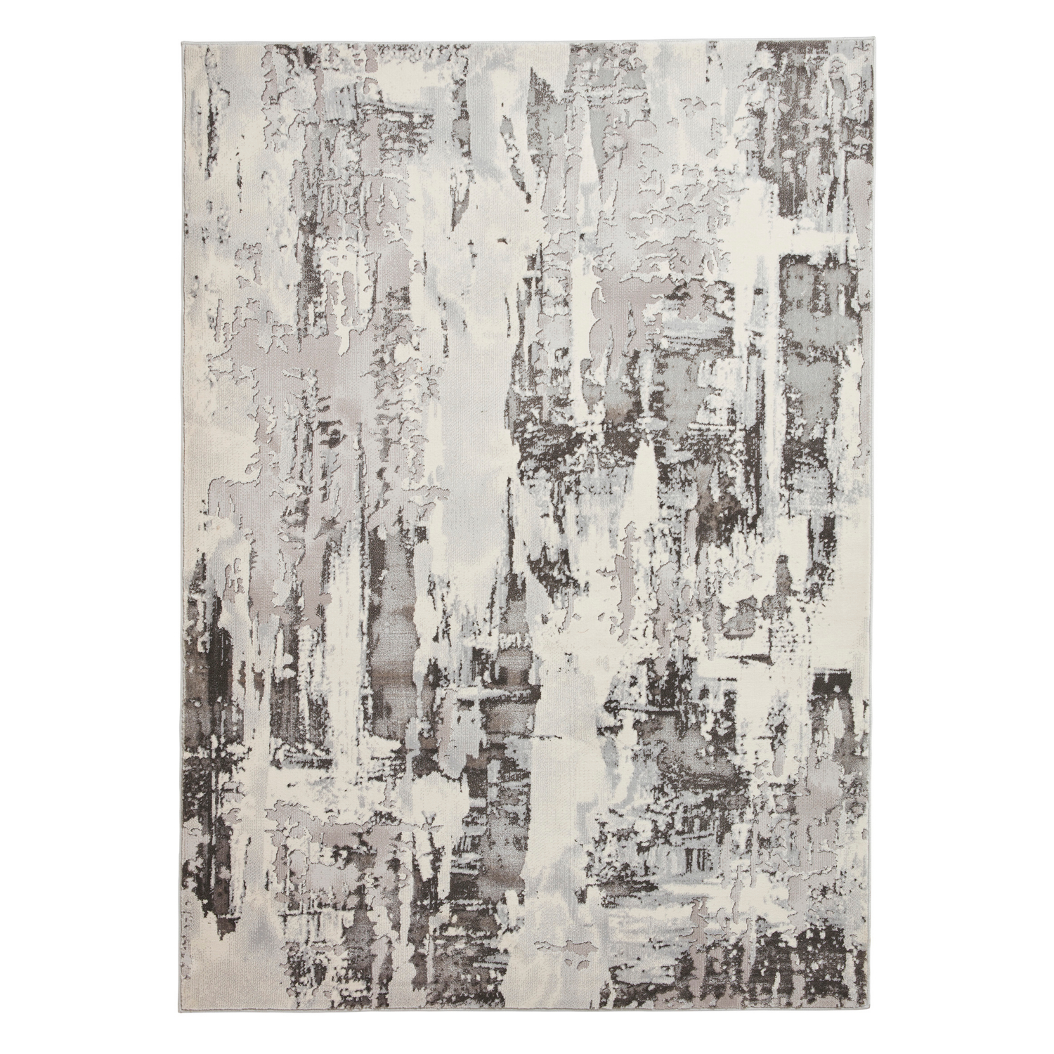 George White & Grey Think Rugs Apollo Distressed Metallic Rug