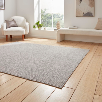 Think Rugs Boucle Grey Rectangle 160 x 230cm Polyester Boucle E6403, Grey