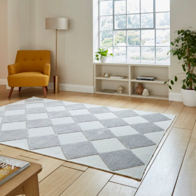 Think Rugs Lyna J0529 Cream/Grey Washable Rug 80 x 150cm, Cream