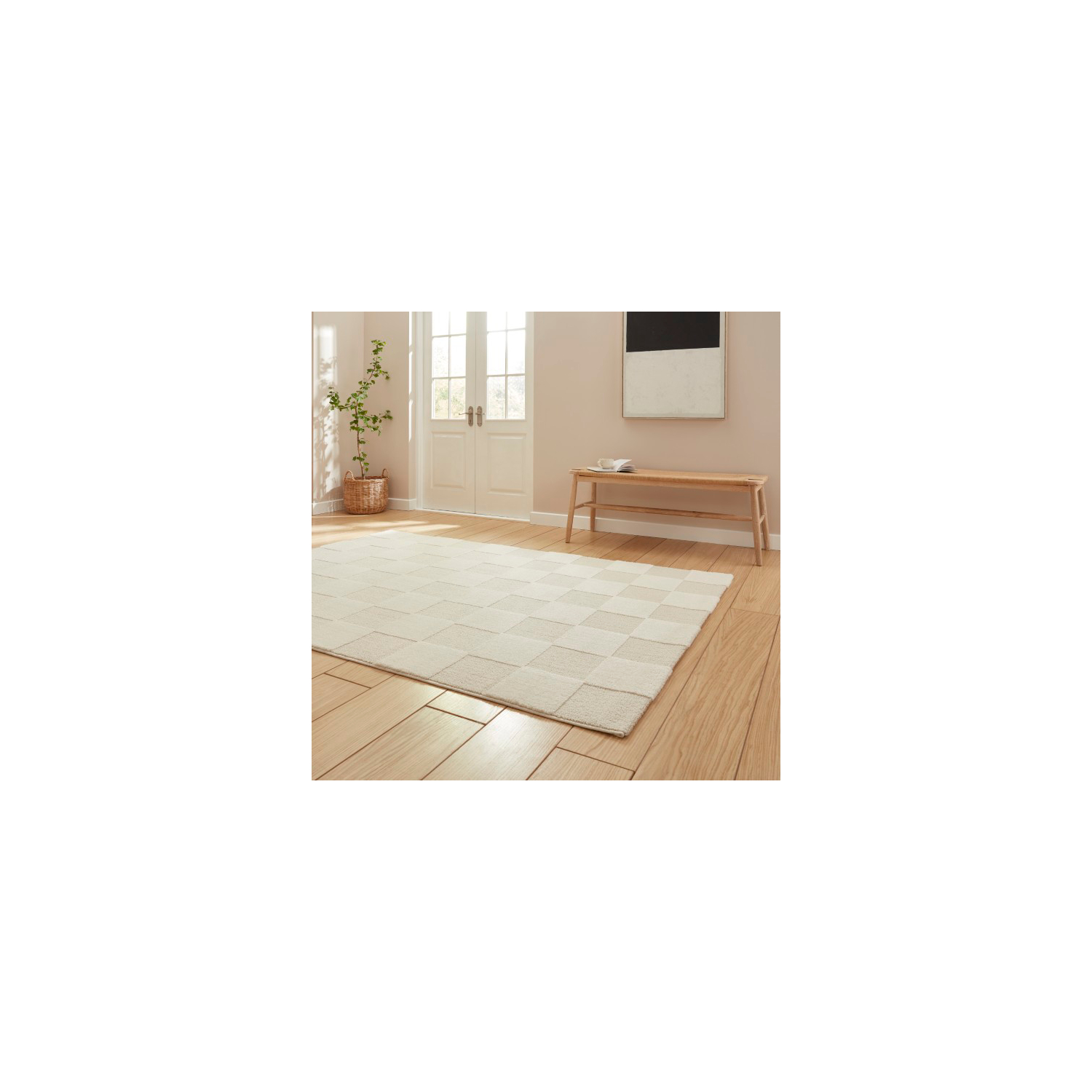 George Cream Think Rugs Elio Checkerboard Rug