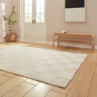 Think Rugs Elio 69924 Cream Modern Geometric Rug 120 x 170cm, Cream