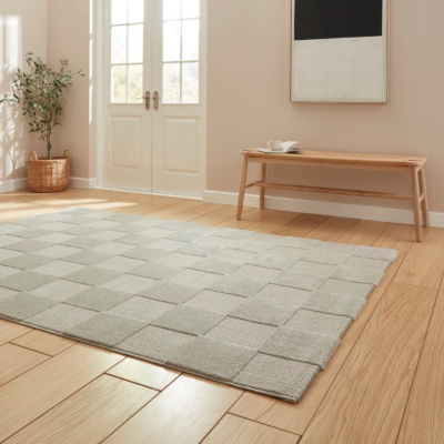 Think Rugs Elio 69924 Silver Modern Geometric Rug 120 x 170cm, Silver
