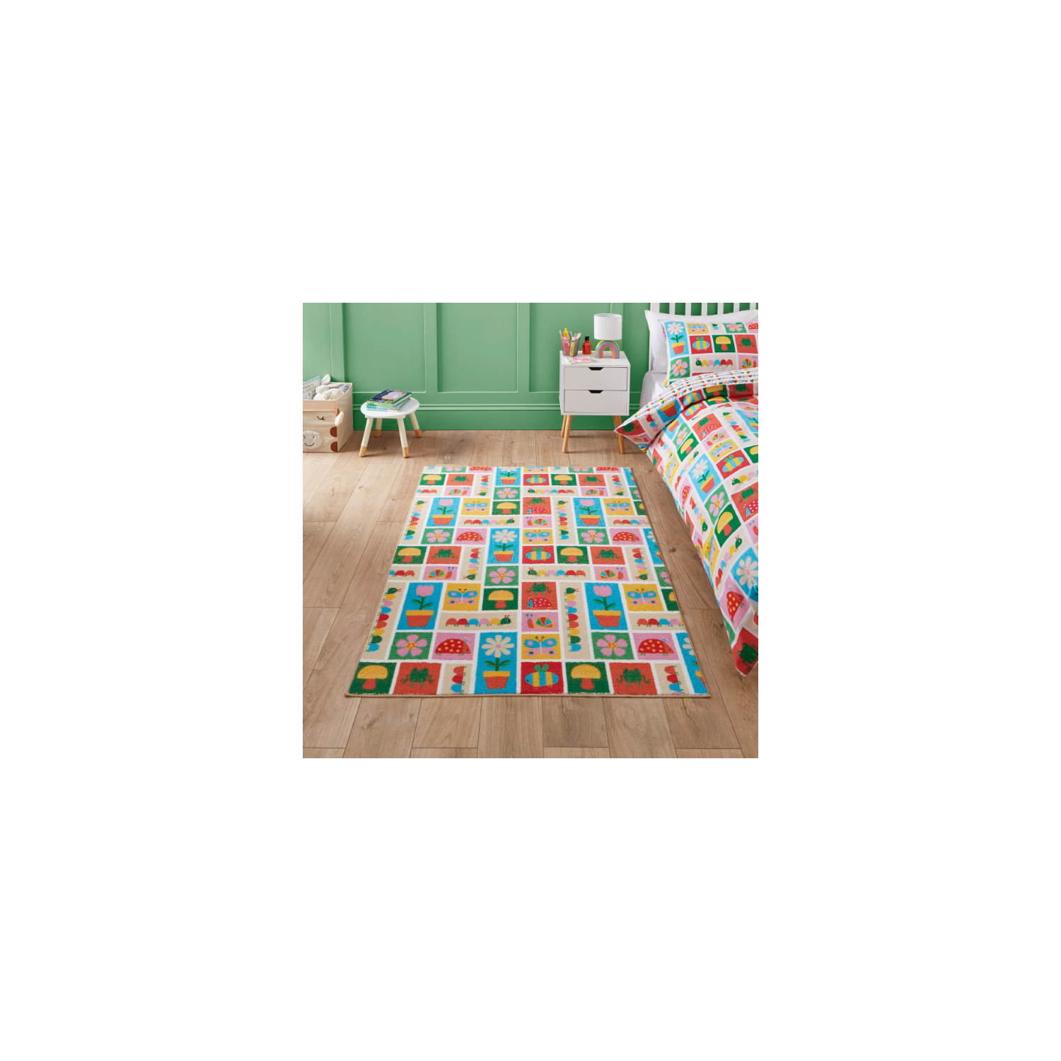 Cat Multi Catherine Lansfield Kids Caterpillar Rug