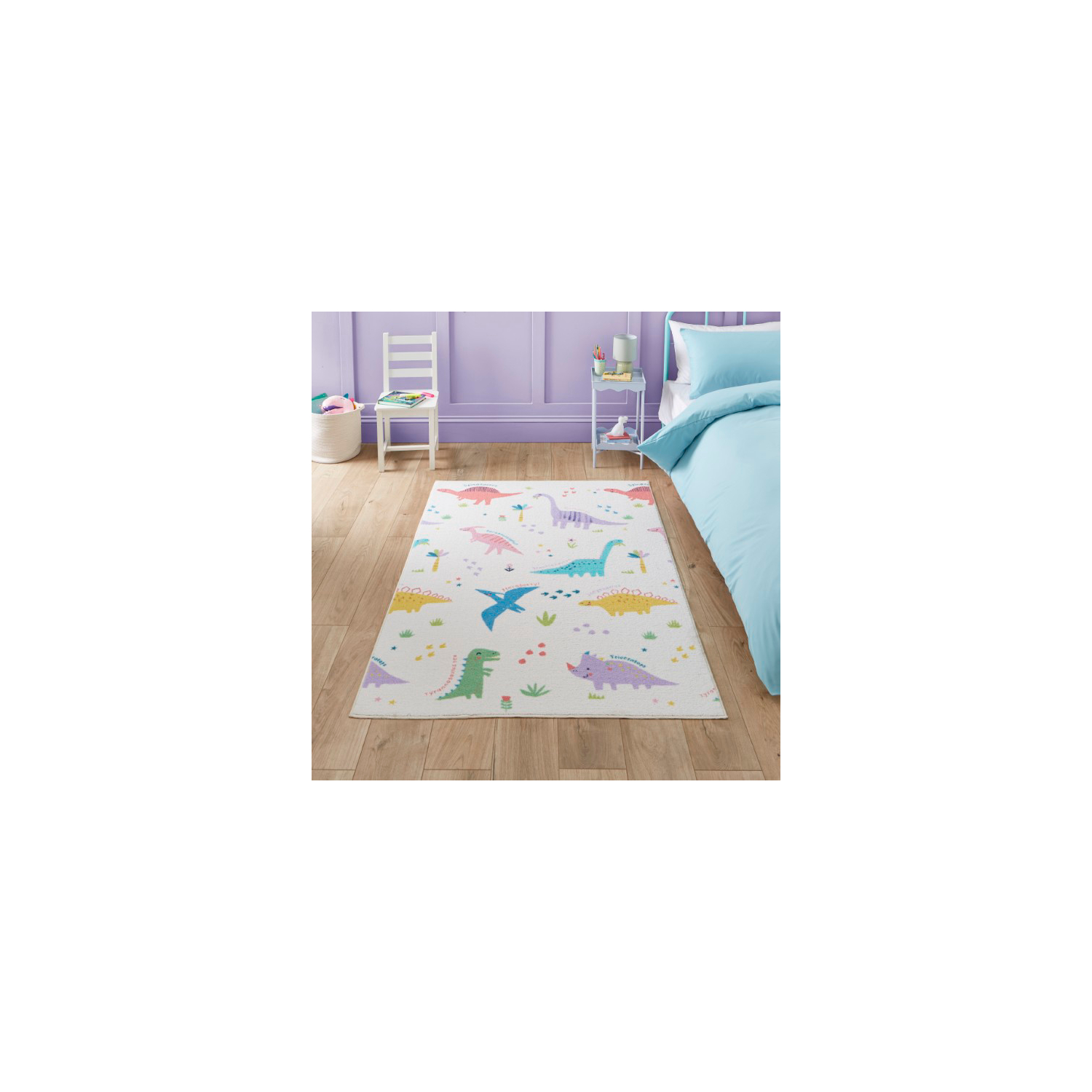 Cat Pink Catherine Lansfield Kids Dinosaur Rug