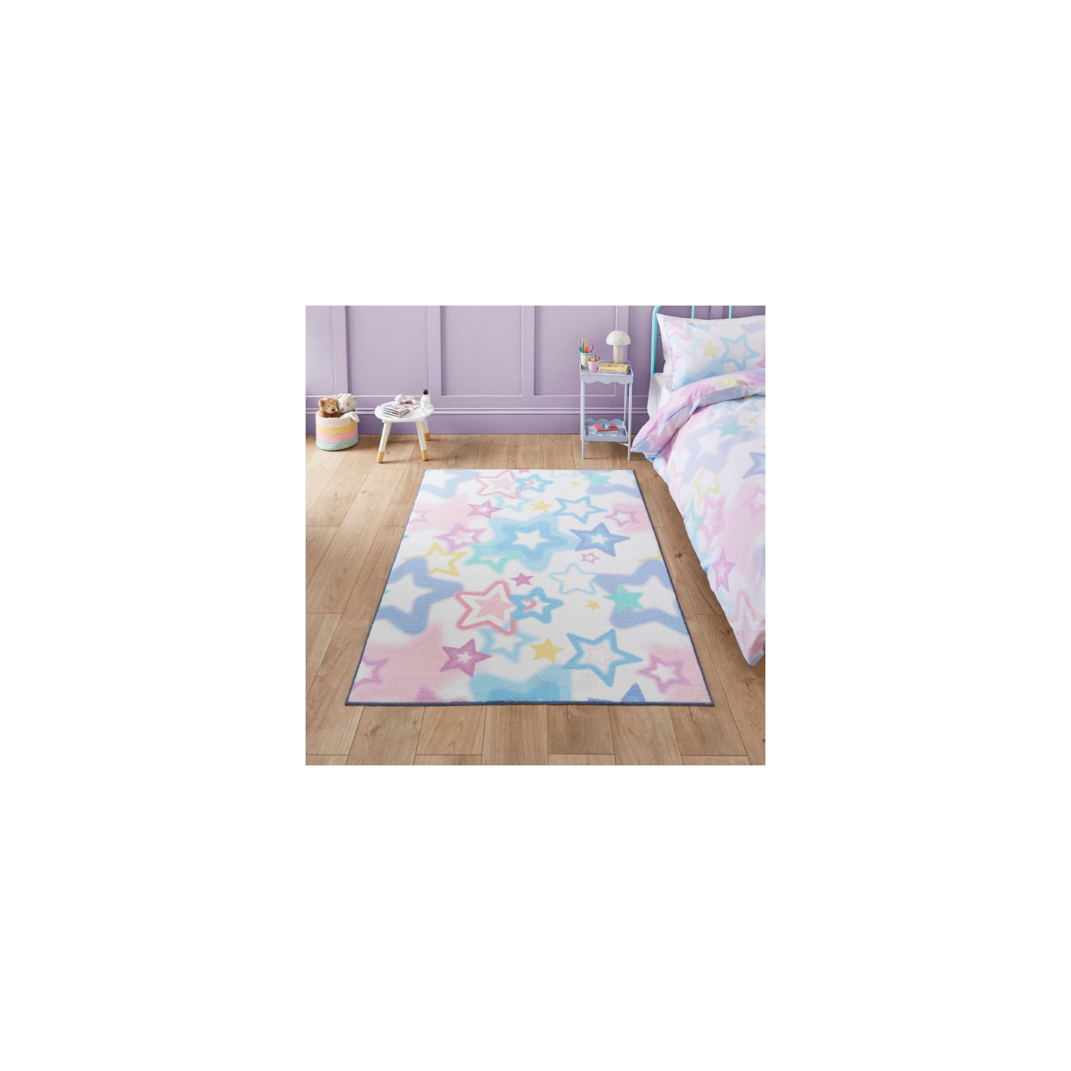 Cat Pink Catherine Lansfield Kids Ombre Stars Rug