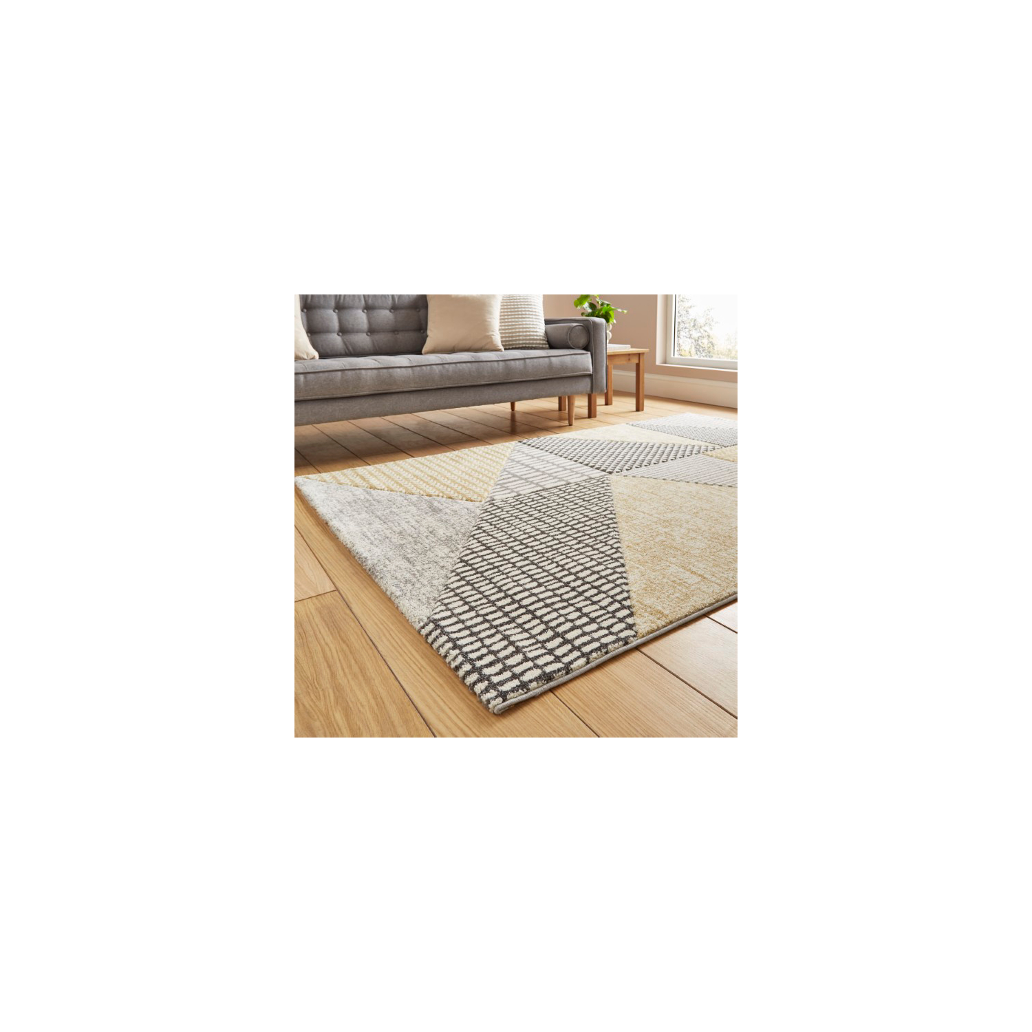 Cat Ochre Catherine Lansfield Larsson Geo Rug