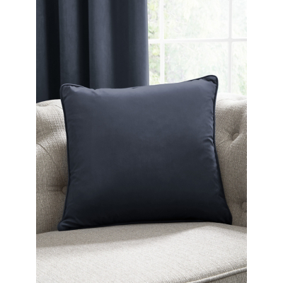 Laurence Llewelyn-Bowen 'Montrose' Luxury Filled Plain Velvet Cushion in Navy | Size: 43cm x 43cm