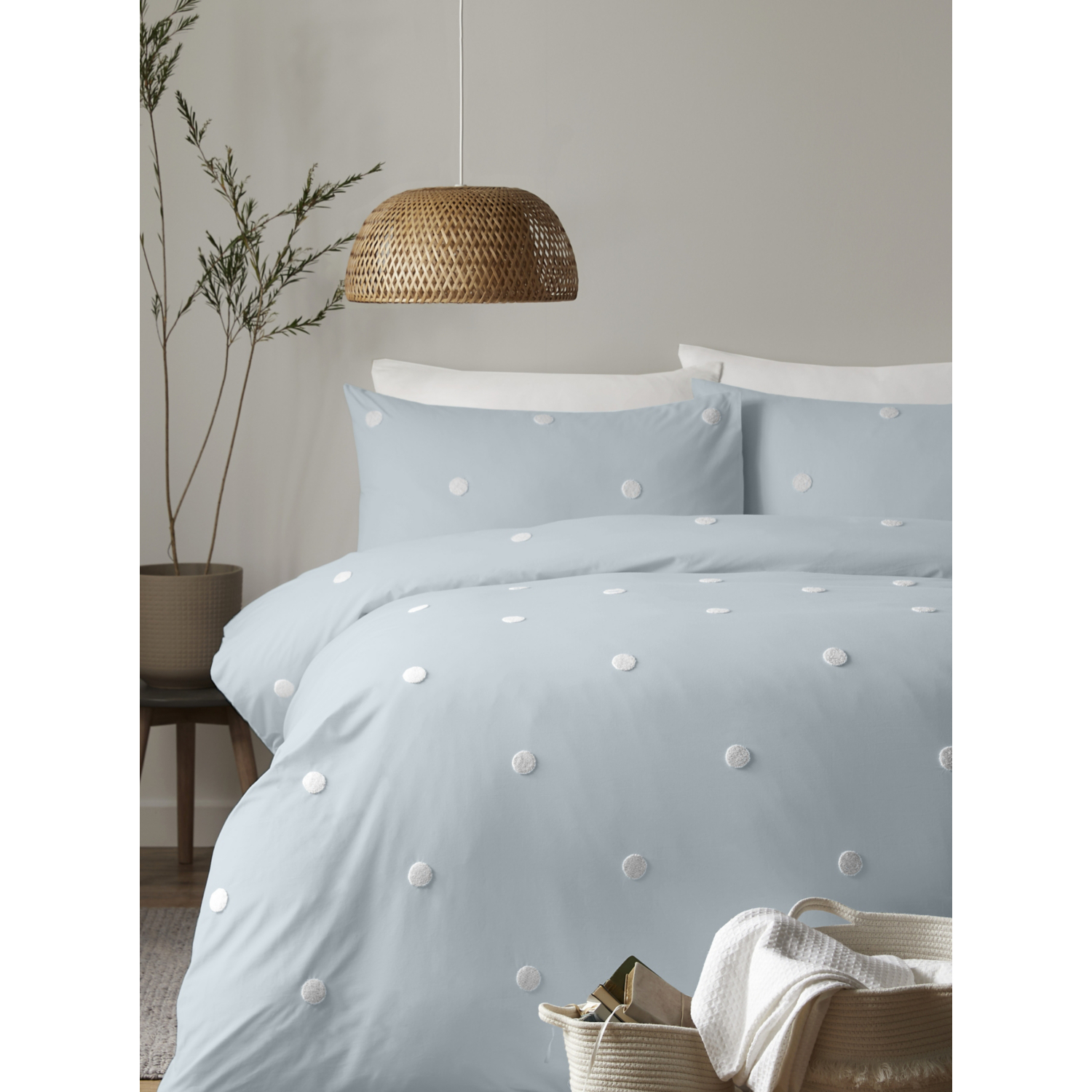Apple Duck Egg Appletree Dot Garden Cotton Duvet Set