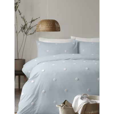 Dot Garden Duck Egg 100% Cotton Duvet Set - King Size / Blue