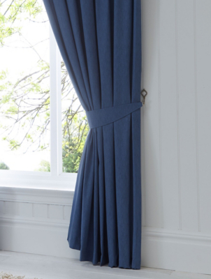Fusion Dijon Navy Pair of Curtain Tiebacks Home at ASDA