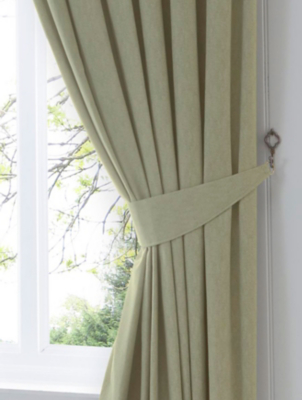 Fusion Dijon Green Pair of Curtain Tiebacks Home at ASDA