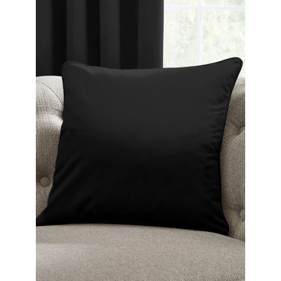Laurence Llewelyn-Bowen 'Montrose' Luxury Filled Plain Velvet Cushion in Black | Size: 43cm x 43cm