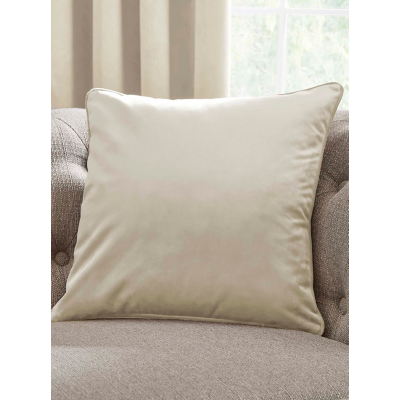 Laurence Llewelyn-Bowen 'Montrose' Luxury Filled Plain Velvet Cushion in Ivory | Size: 43 cm x 43 cm