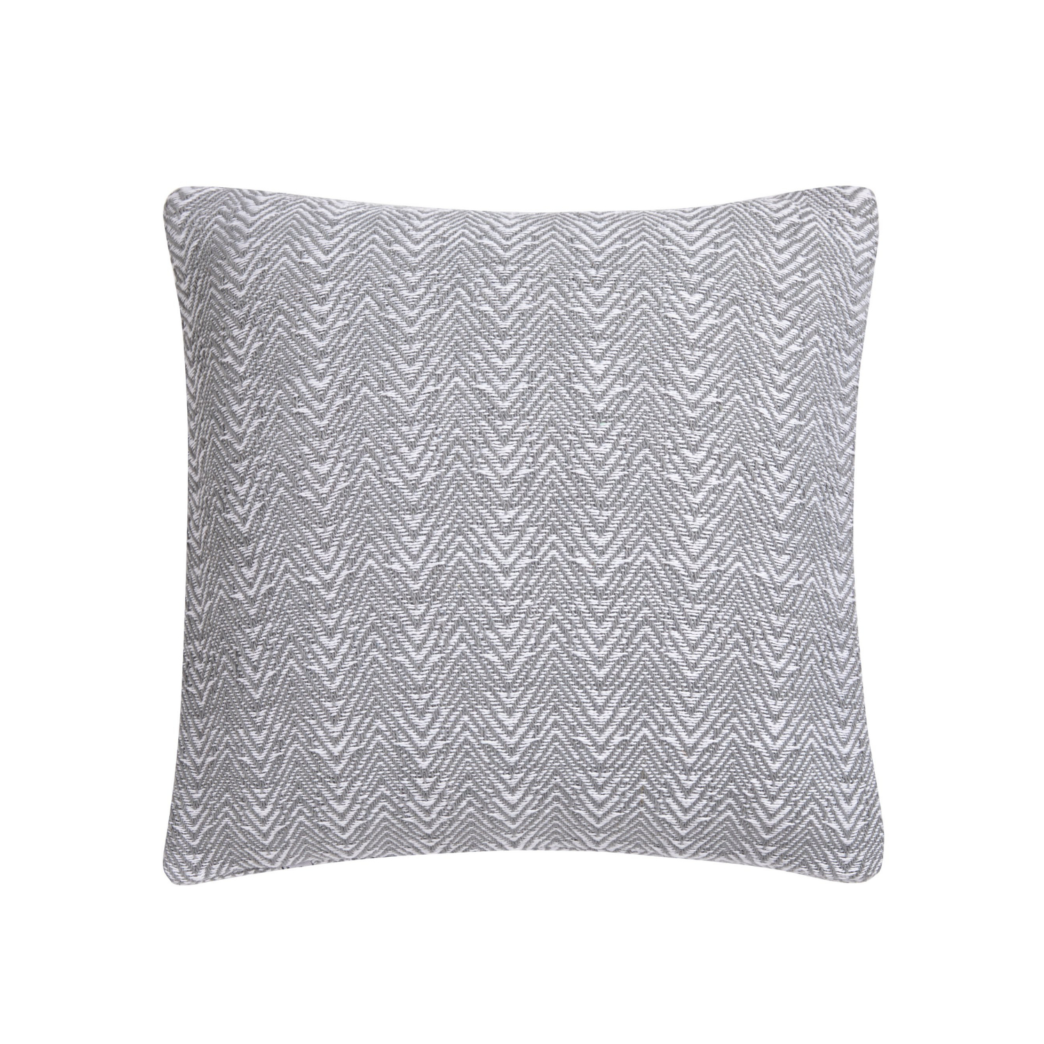 Appletree Unisex Silver 'Herringbone' Filled Cushion 100% Cotton With Textured Weave In | Size: 43 Cm X 43 Cm - Image 4