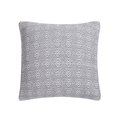 Appletree 'Herringbone' Filled Cushion 100% Cotton With Textured Weave in Silver | Size: 43 cm x 43 cm