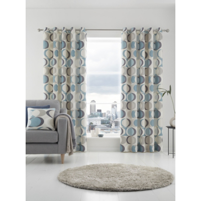 George Unisex Duck Egg Fusion Sander Eyelet Curtains W 117Cm (46 Inch) X D 182Cm (72 Inch)