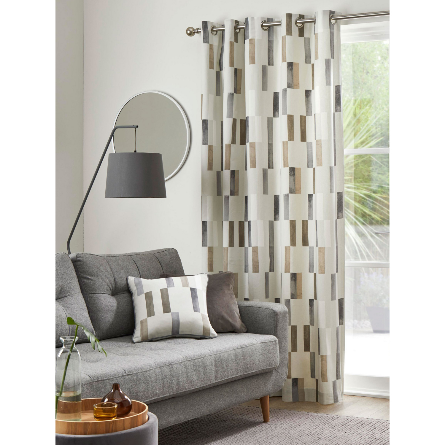 George Natural Fusion Oakland 100% Cotton Eyelet Curtains