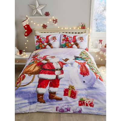 George Multi Fusion Christmas Santa & Snowy Duvet Cover Set
