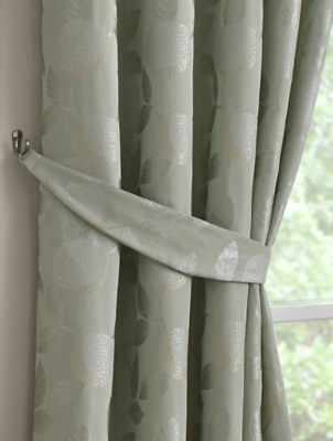 Curtina Bramford Jacquard Pair Of Curtain Tiebacks Green Home