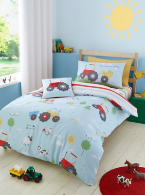 Bedlam Farmyard Friends Kids Filled Cushion in Blue | Home | George at