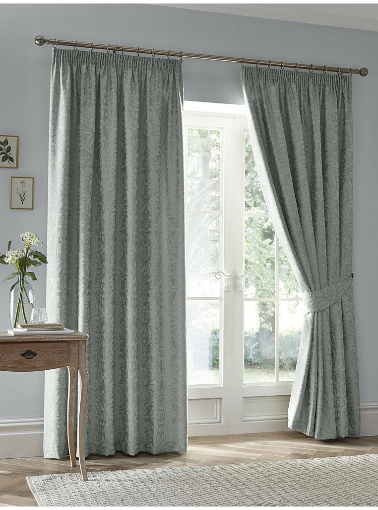 Appletree Heritage Worcester Jacquard Pair of Pencil Pleat Curtains ...