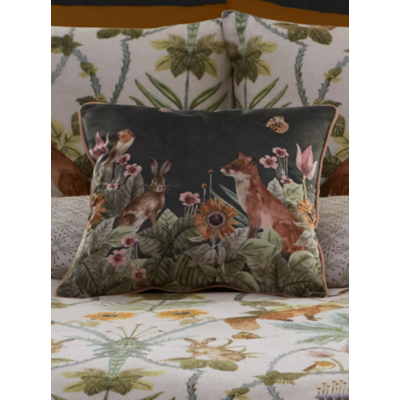 Appletree 'Foxdale' Luxe Velvet Filled Cushion in Dark Green | Size: 43 cm x 43 cm