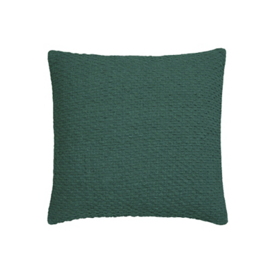 Drift Home 'Hayden' Filled 100% Cotton Basket Weave Cushion in Green | Size: 43 cm x 43 cm