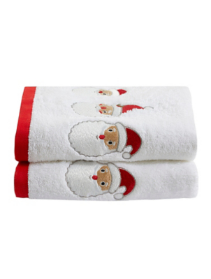 Fusion Christmas Santa Cotton Hand Towel (2 pack) | Home | George at ASDA