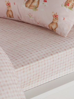 Bedlam Woodland Friends Fitted Sheet in Pink Home at ASDA