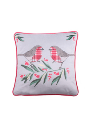 Fusion Christmas Robin Filled Cushion Home at ASDA
