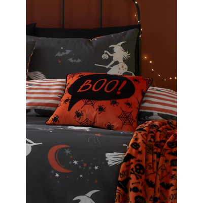 George Orange Bedlam Halloween Boo Filled Kids Bed Cushion