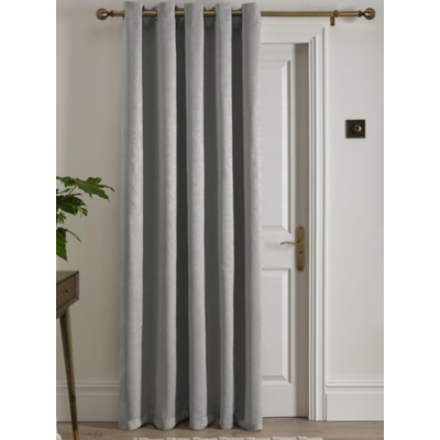 Fusion Strata Single Panel Eyelet Door Curtain in Silver  | TJ Hughes