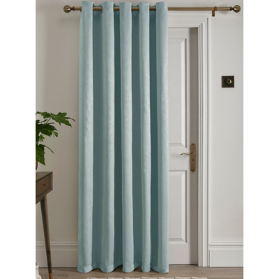 Fusion Strata Single Panel Eyelet Door Curtain in Duck Egg  | TJ Hughes