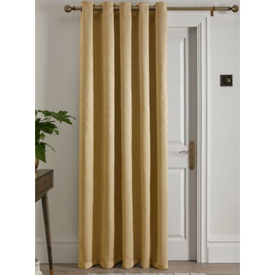 Fusion 'Strata' Dim out woven Eyelet Single Panel Door Curtain in Yellow | Size: 168 cm width x 214 cm drop